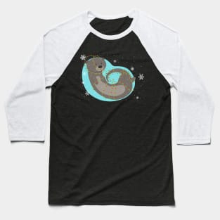 Otter Christmas Baseball T-Shirt